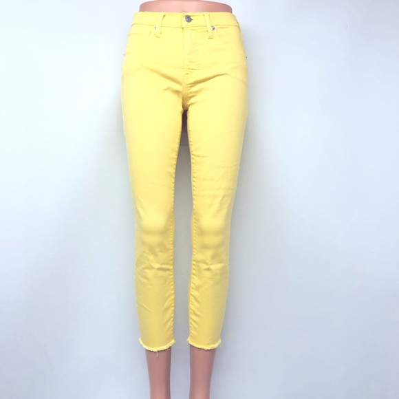 Lucky Brand Yellow Ava Mid Rise Crop - Picture 1 of 16